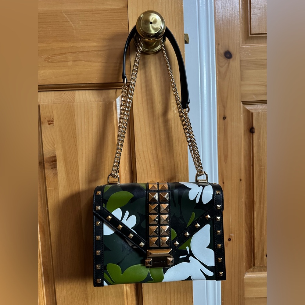 Michael Kors Black and Green Studded Women's Bag